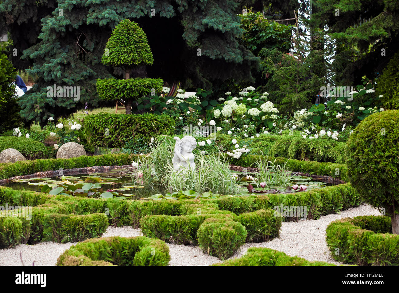 Gartengestaltung Landschaftsbau Stockfoto