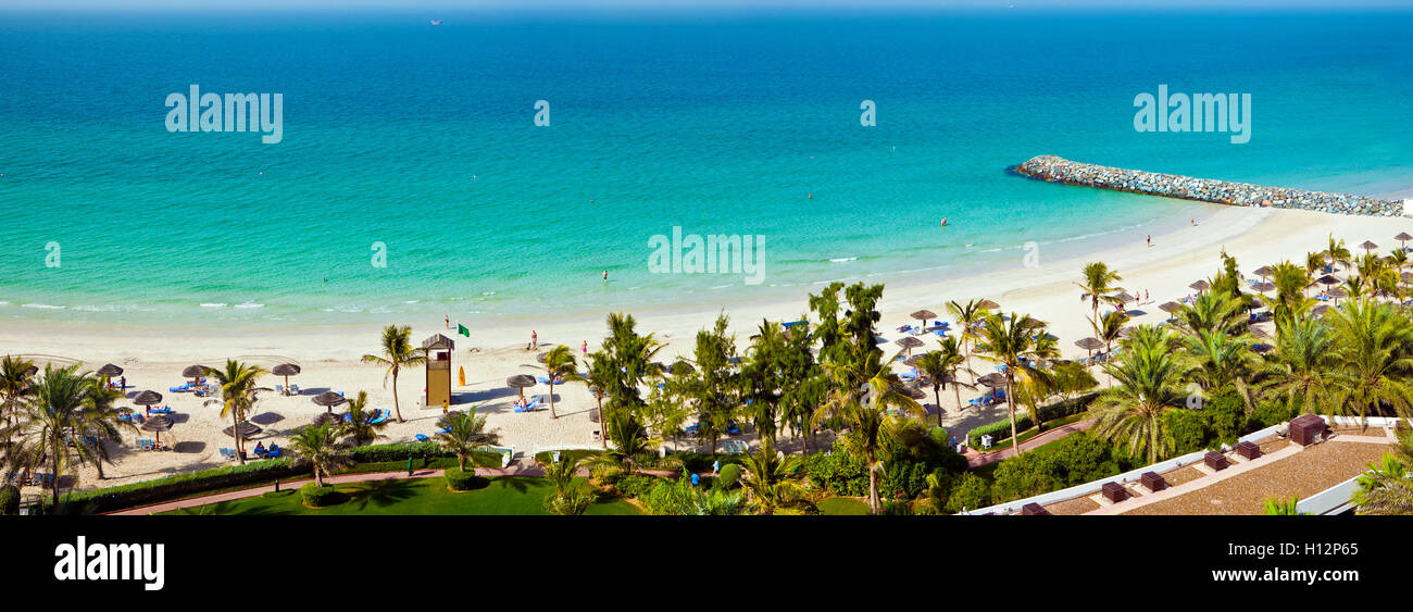 Vereinigte Arabische Emirate Strand und Blick aufs Meer Stockfoto