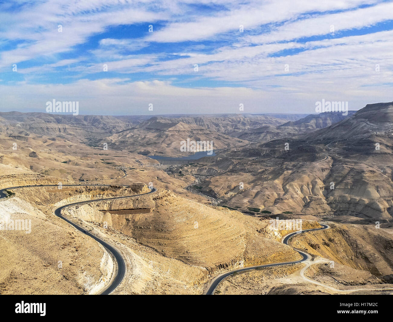 Wadi Mujib, Kings Highway in Jordanien Stockfoto