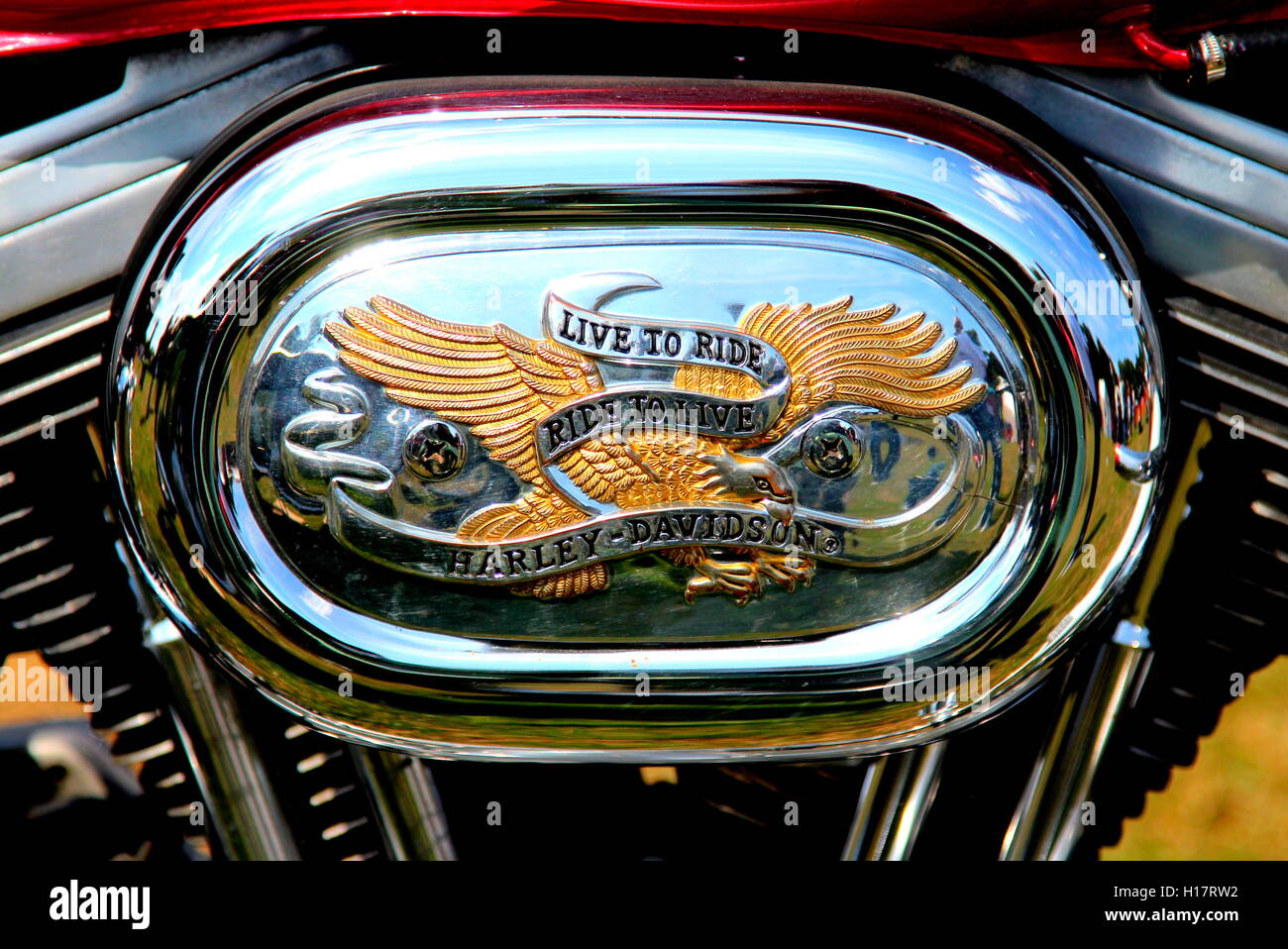 Harley Davidson Motorrad Tank Stockfoto