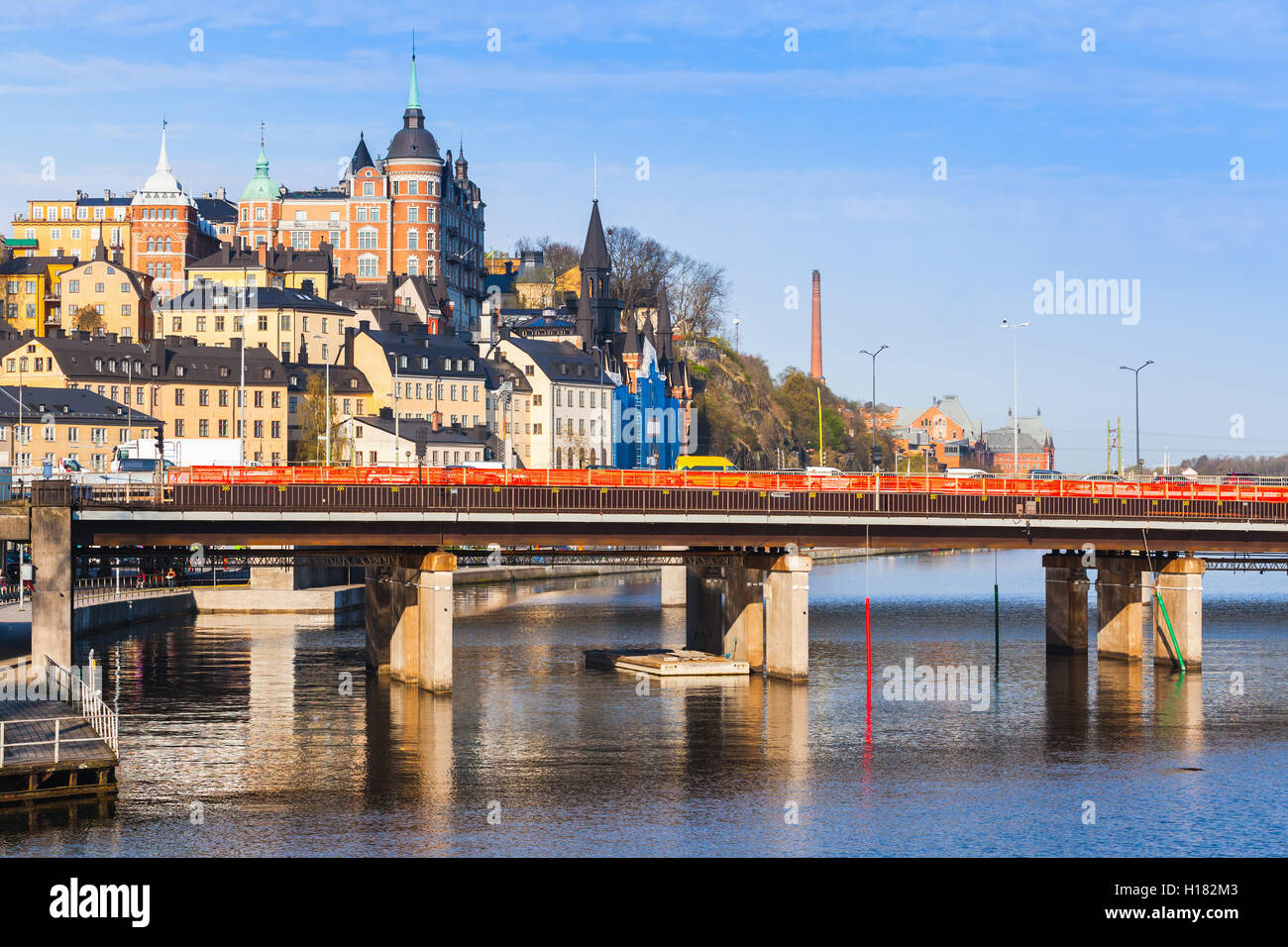 Stadtbild von Sodermalm Stadtteil im alten Zentrum von Stockholm, Schweden Stockfoto
