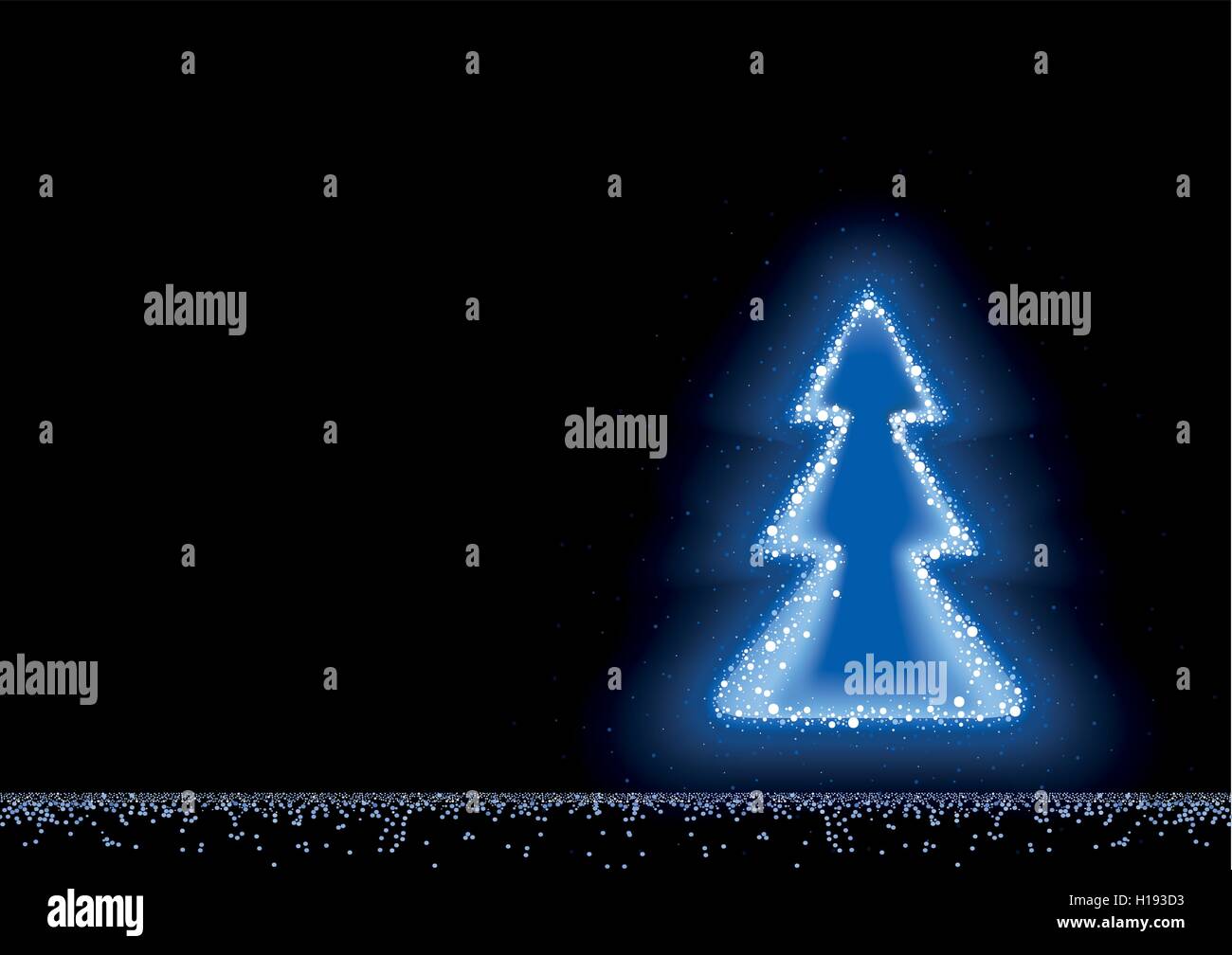 Blau leuchtenden Weihnachtsbaum Stock Vektor