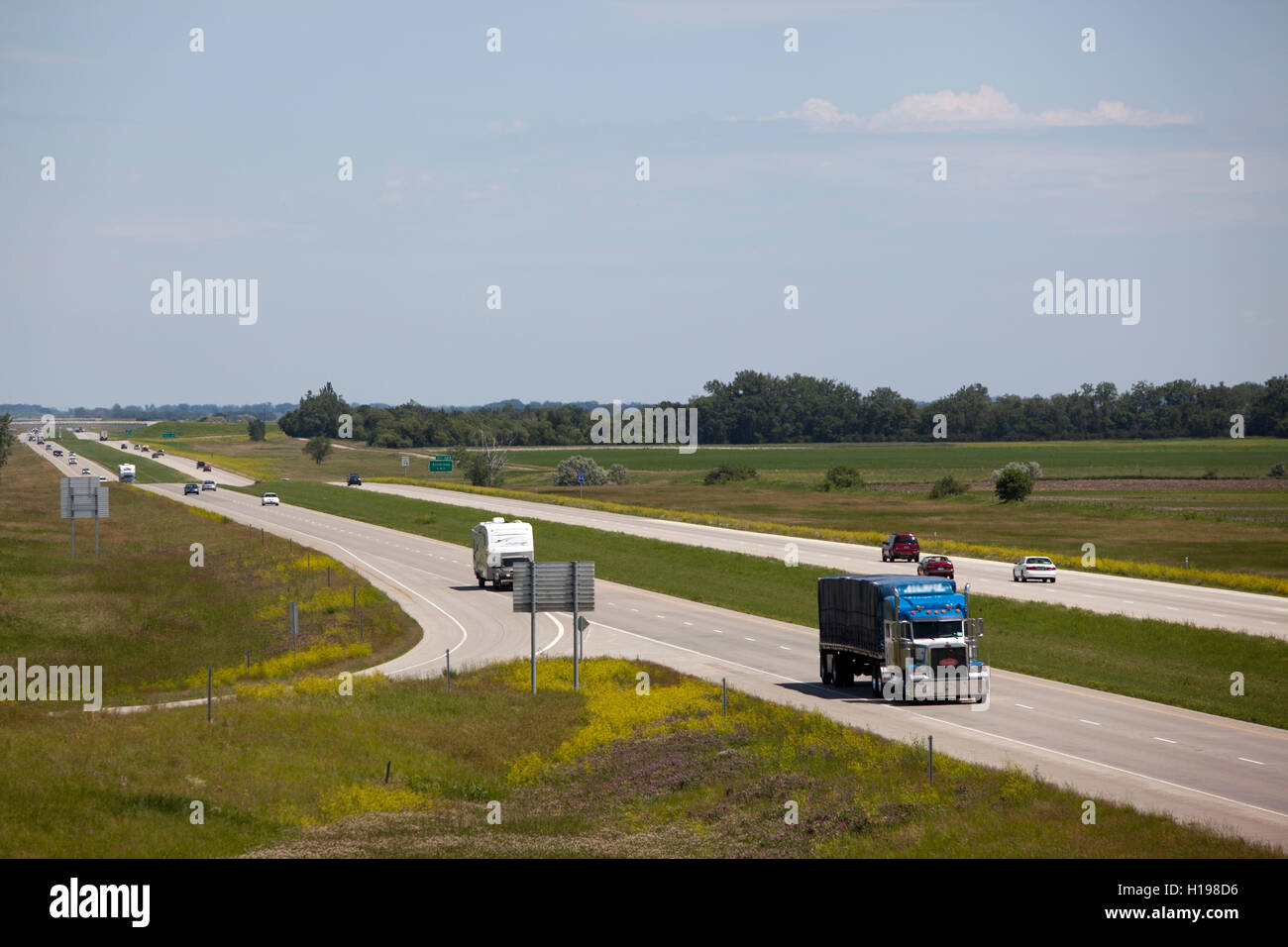 Interstate Highway Autobahnverkehr Stockfoto