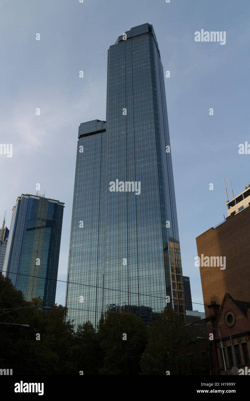Die Rialto Towers ist ein Twin-Wolkenkratzer komplexe bei 525 Collins Street, Melbourne CBD Victoria Australia Stockfoto