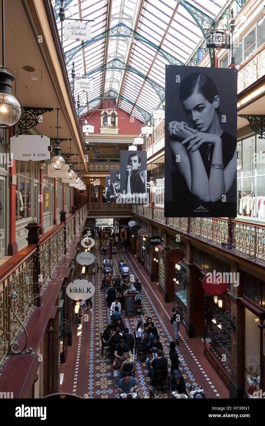 Die historischen Strand Arcade-Einzelhandel Einkaufsviertel zwischen George Street und Pitt Street Sydney Australia Stockfoto