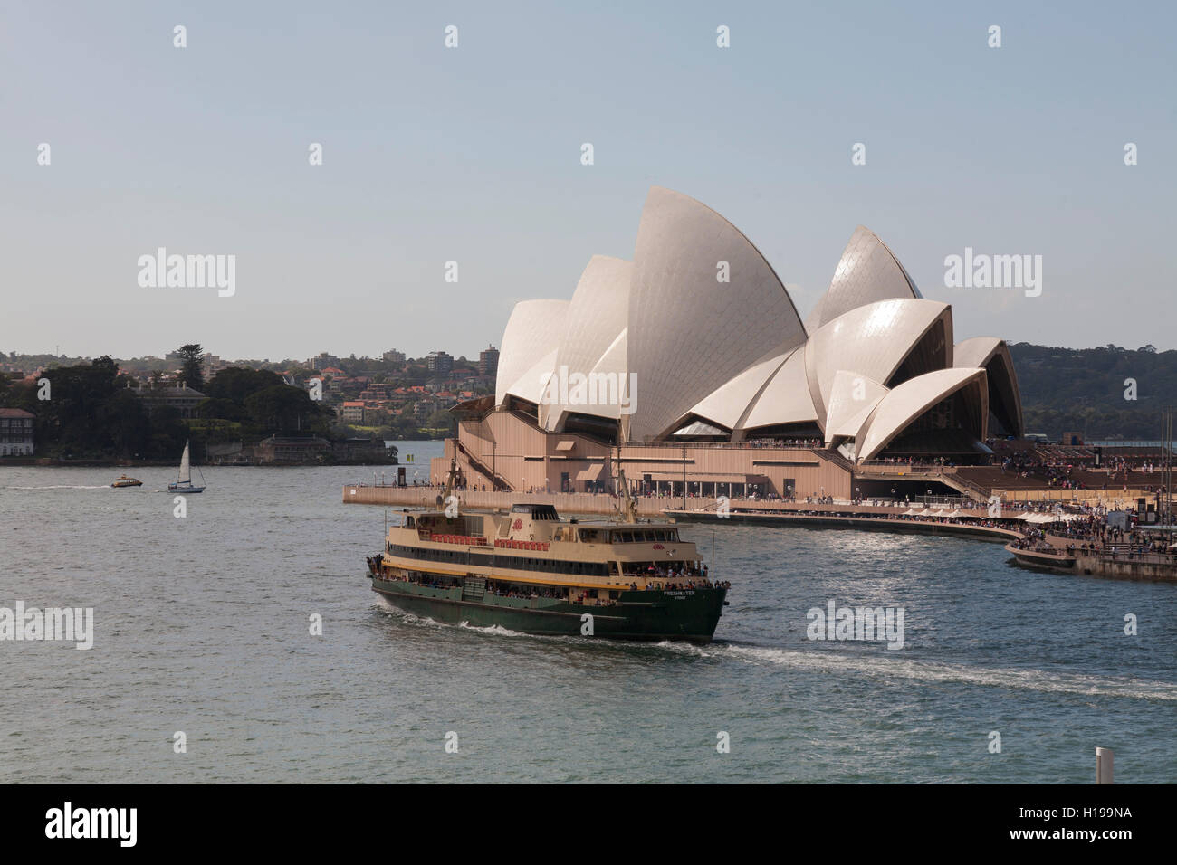Sydney harbour Manly Fähre "Freshwater" vorbei an der Sydney Opera House Sydney Australia Stockfoto