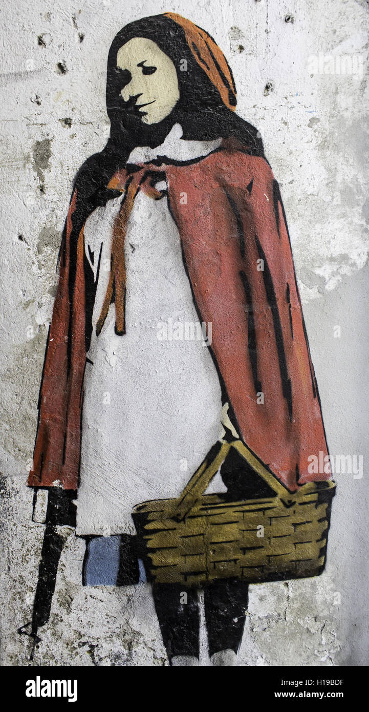 Wütend und schlecht Red Riding Hood, silhouette Stockfoto