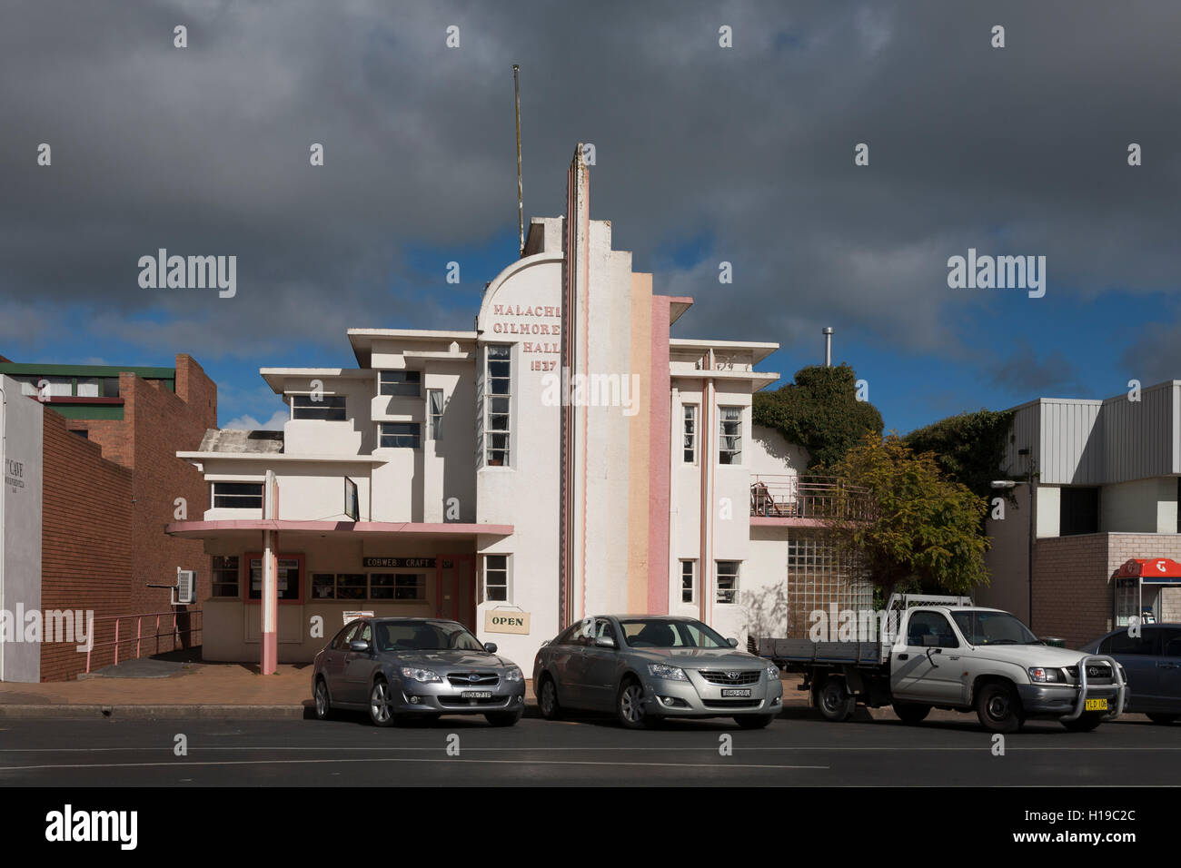 Die Art Deco Maleachi Gilmore Hall, Baujahr 1937 Oberon New South Wales Australien Stockfoto