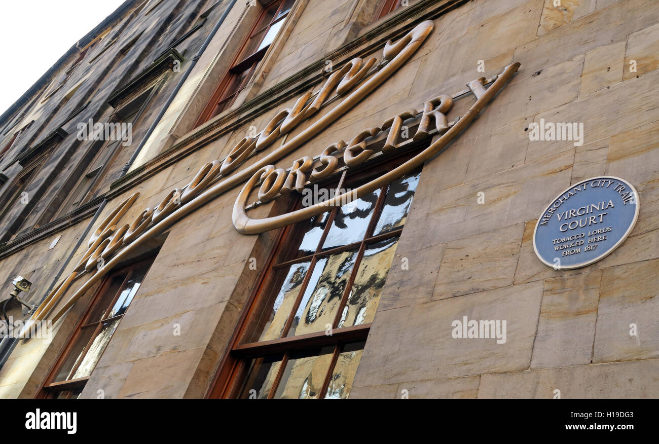 Die jakobinischen Miederwaren Gebäude in Glasgows Merchant City, Virginia Street, Schottland, UK Stockfoto