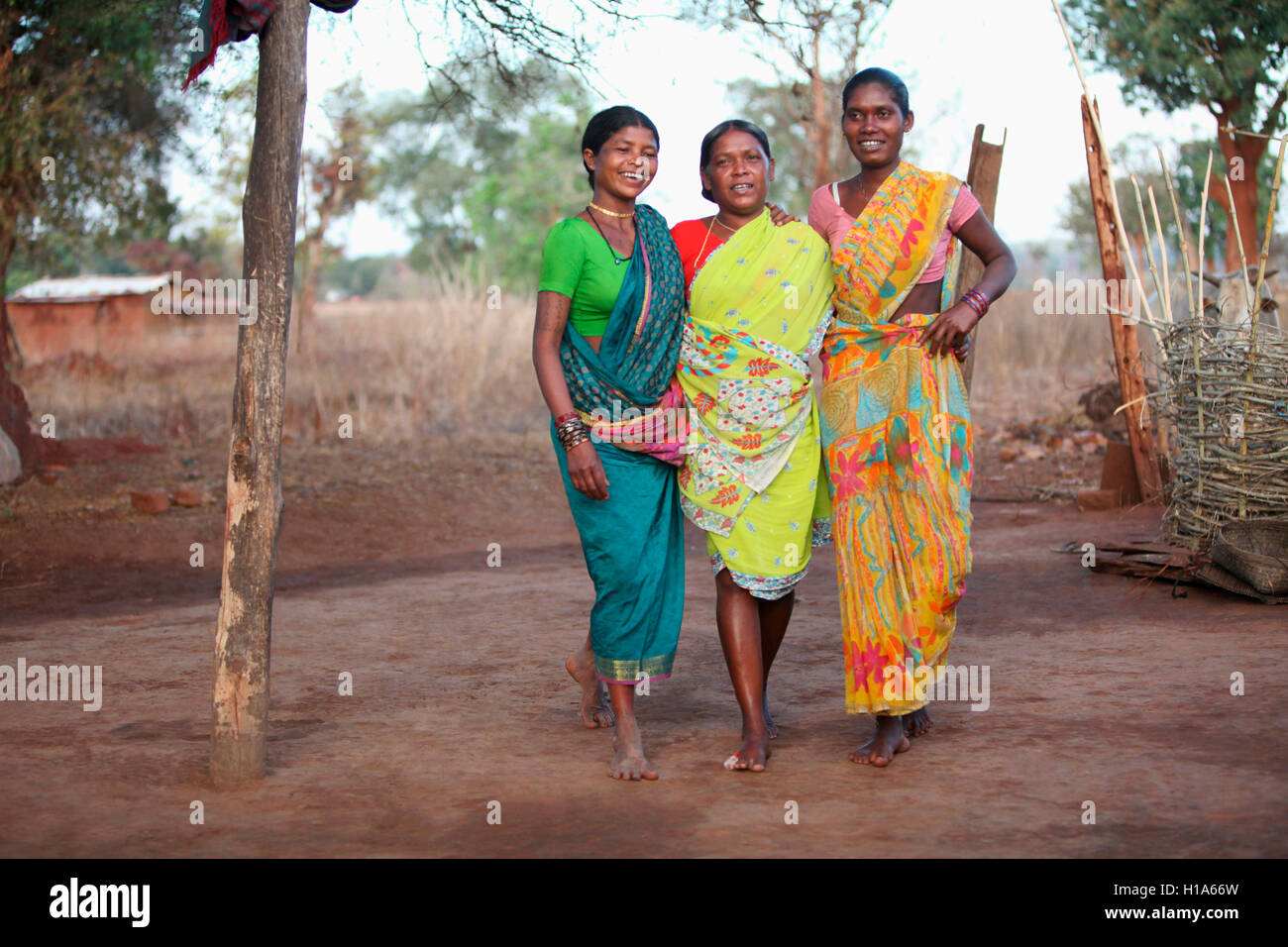 Stammes- Frauen, gonchapar dhurwa Stamm, Dorf, Chattisgarh, Indien Stockfoto