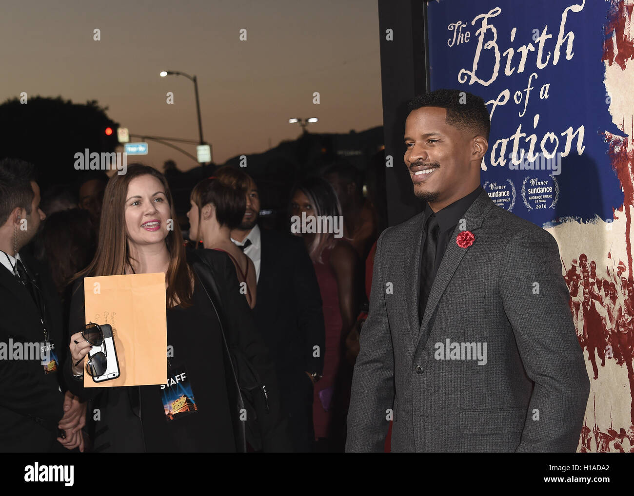 LOS ANGELES, CA - 21.September: Nate Parker bei der Los Angeles Premiere von Fox Searchlight Pictures 'The Birth of A Nation"im Kino Dome am 21. September 2016 in Los Angeles, Kalifornien. Bildnachweis: mpi99/MediaPunch Stockfoto