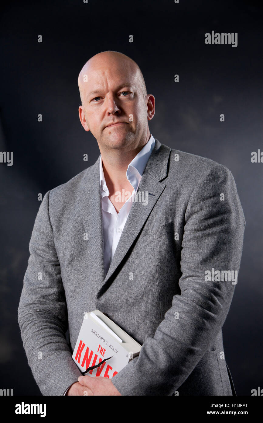 Richard T Kelly, britischer Journalist und Autor, auf dem Edinburgh International Book Festival. Edinburgh, Schottland. 17. August 2016 Stockfoto