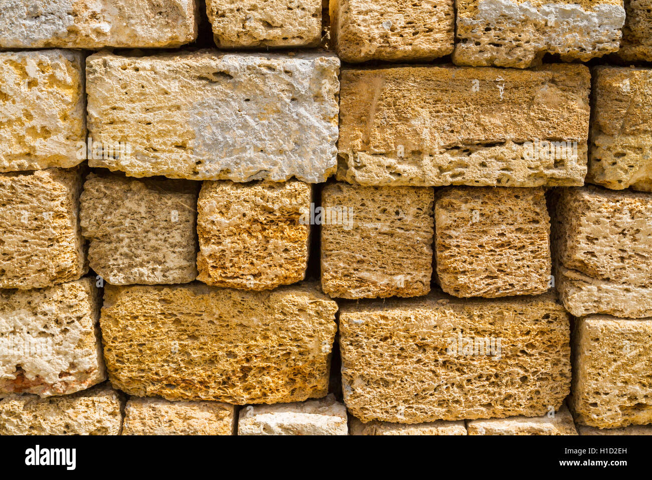 Natürliches Material für den Bau von coquina Stockfoto