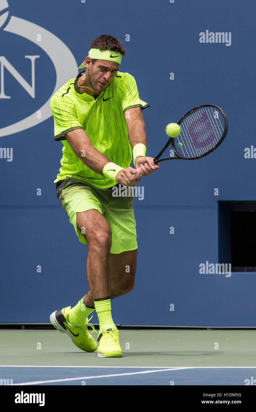 Juan Martin del Potro (ARG) im Wettbewerb bei den US Open 2016 Stockfoto
