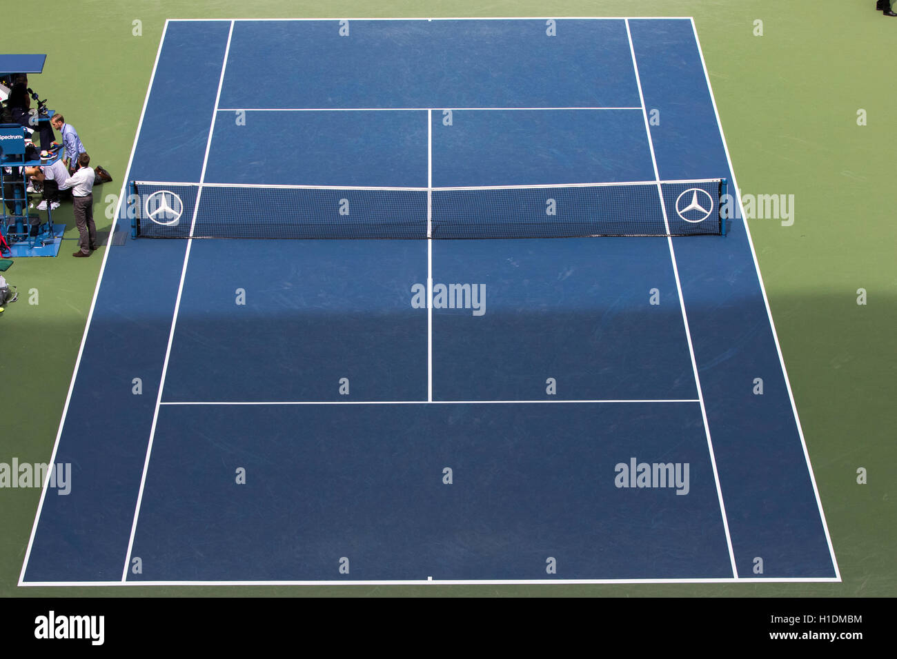 Leere Tennisplatz bei den US Open 2016 Stockfoto