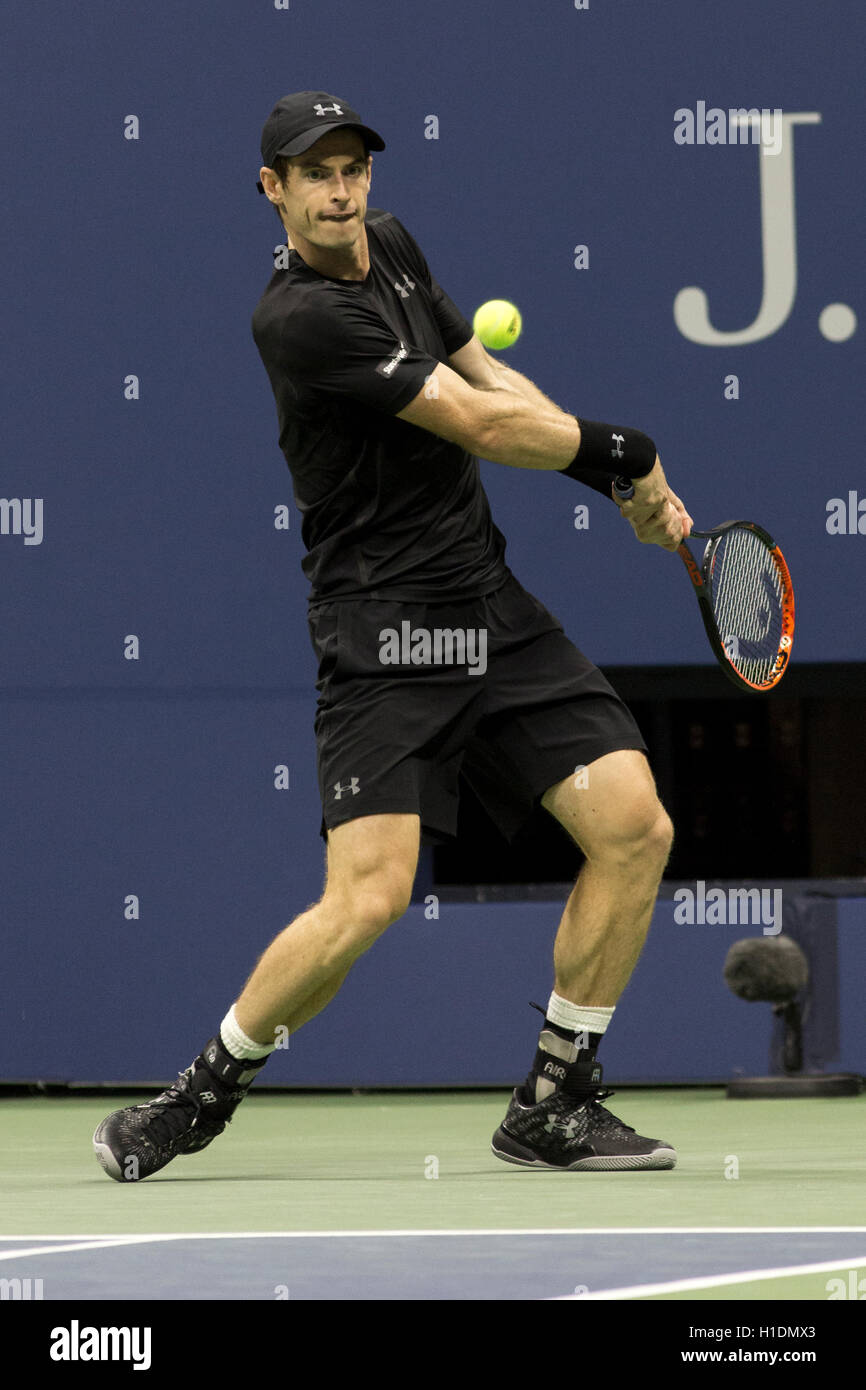 Andy Murray (GBR) im Wettbewerb bei den US Open 2016 Stockfoto