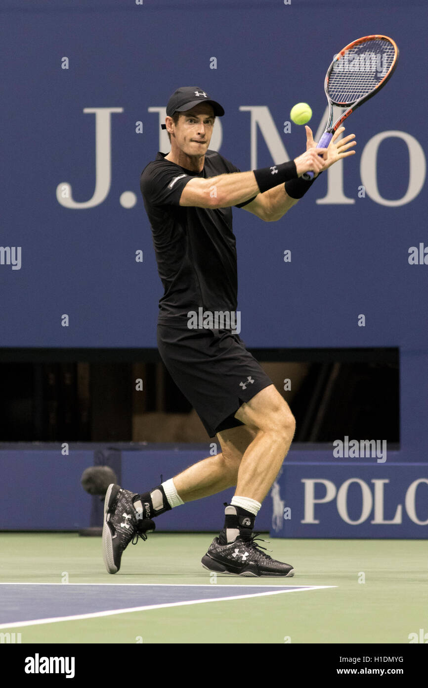 Andy Murray (GBR) im Wettbewerb bei den US Open 2016 Stockfoto