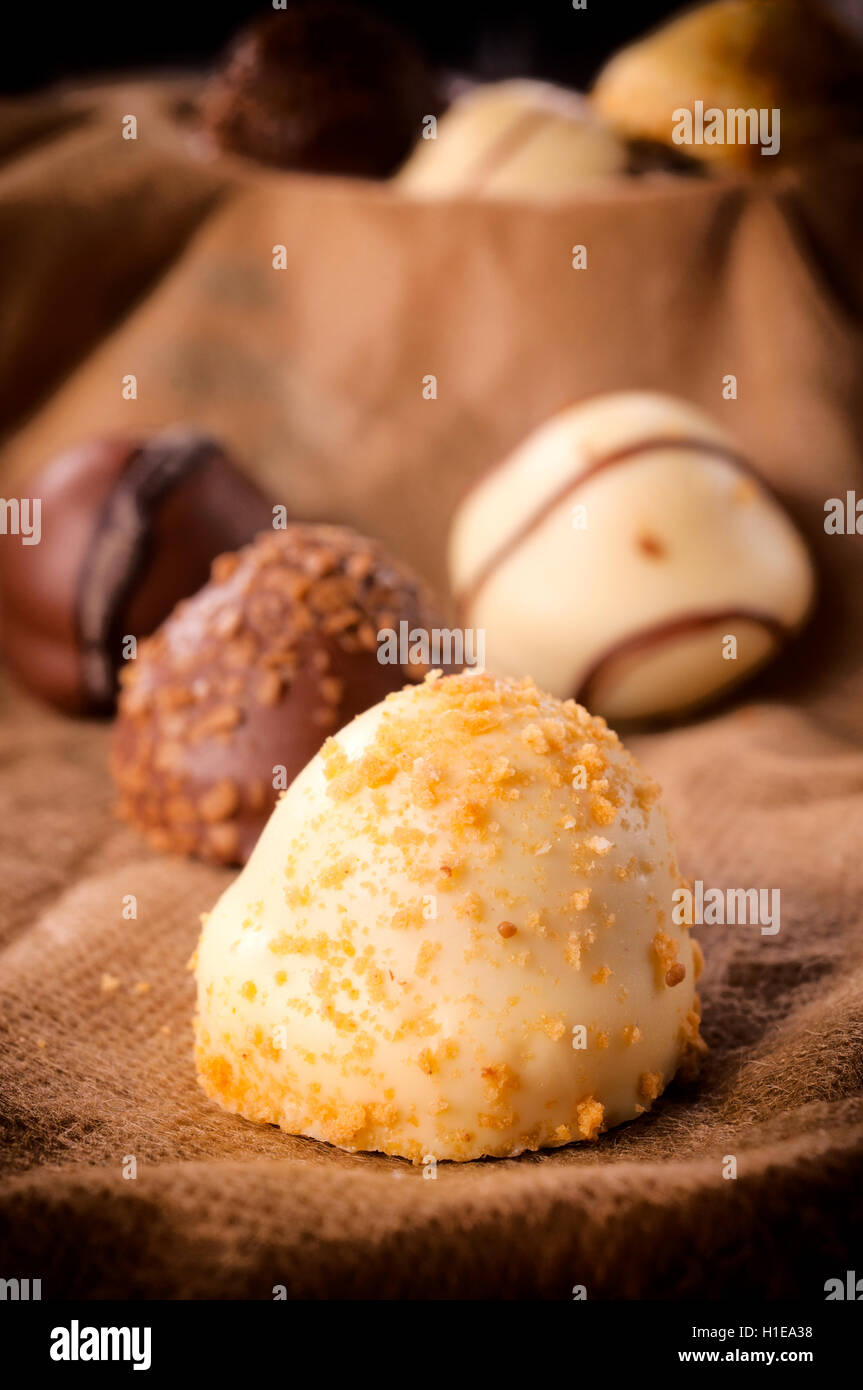 Belgische Pralinen Stockfoto