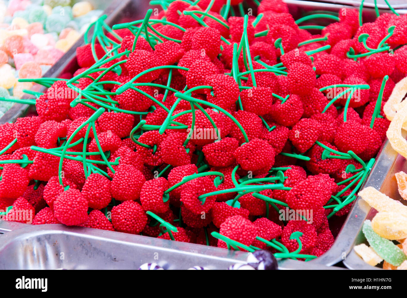 Himbeer-Bonbons Stockfoto