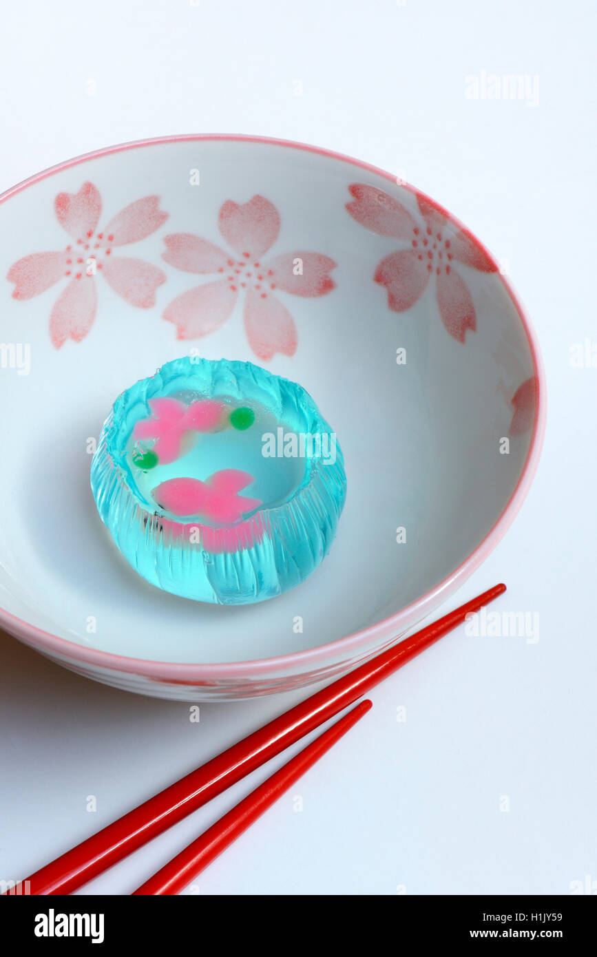 Wagashi, japanischen Suessigkeit Mit Fischmotiv Stockfoto