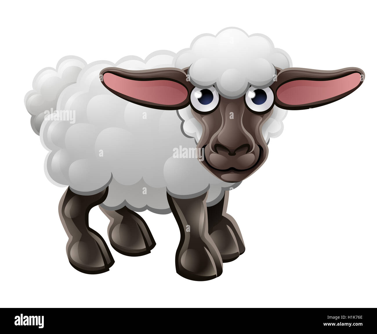 Eine niedliche Schafe Bauernhof Tier Comicfigur Stockfoto