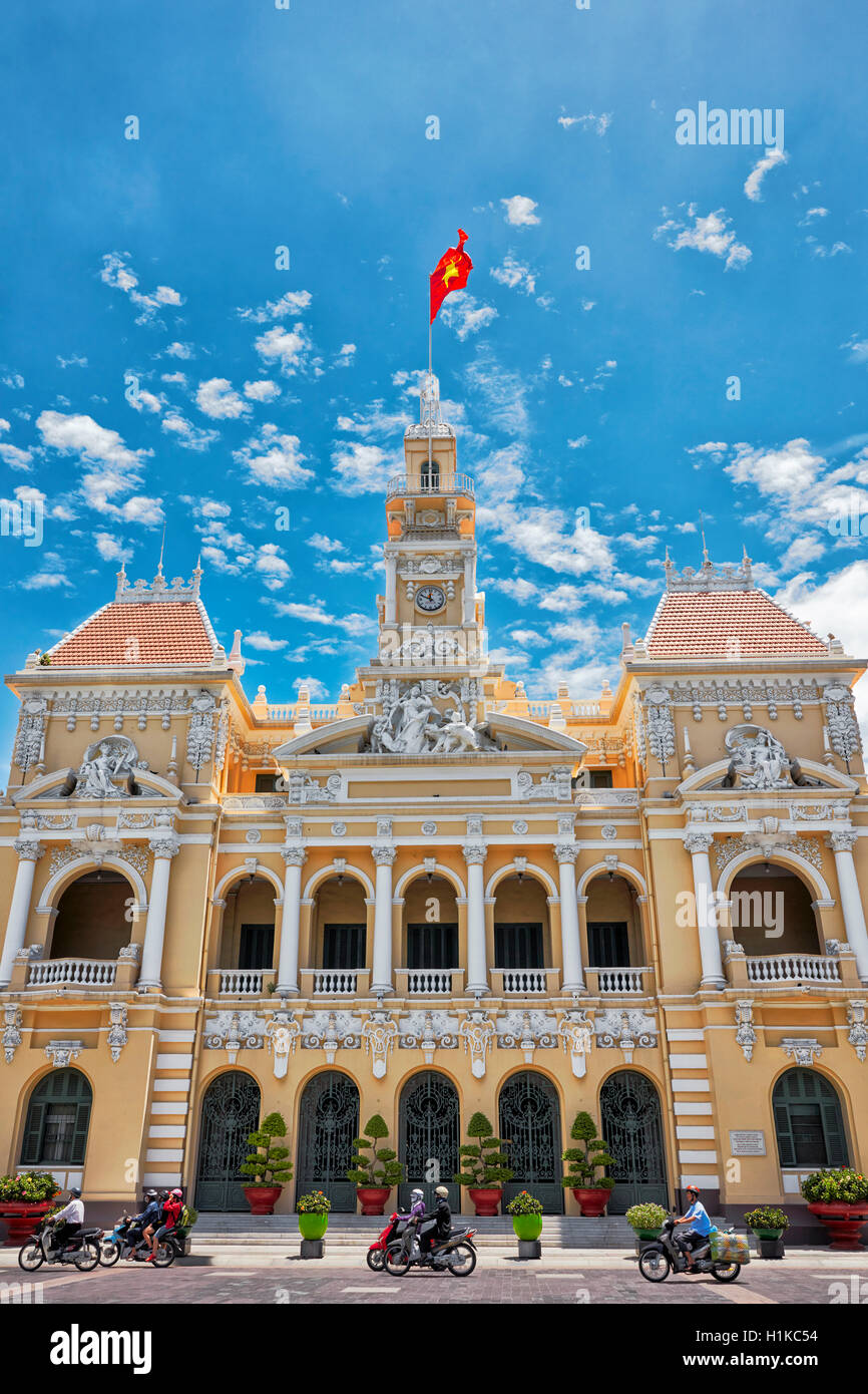 People's Committee Gebäude. Le Thanh Ton Street, Ho Chi Minh City, Vietnam. Stockfoto