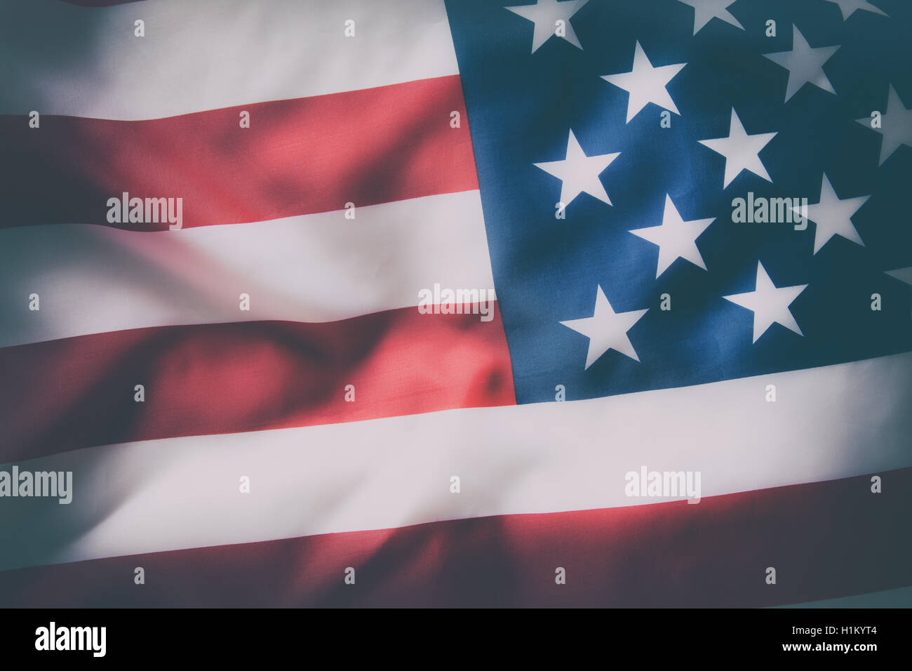 Detail der Flagge der Vereinigten Staaten. Vintage-Hintergrund. Stockfoto