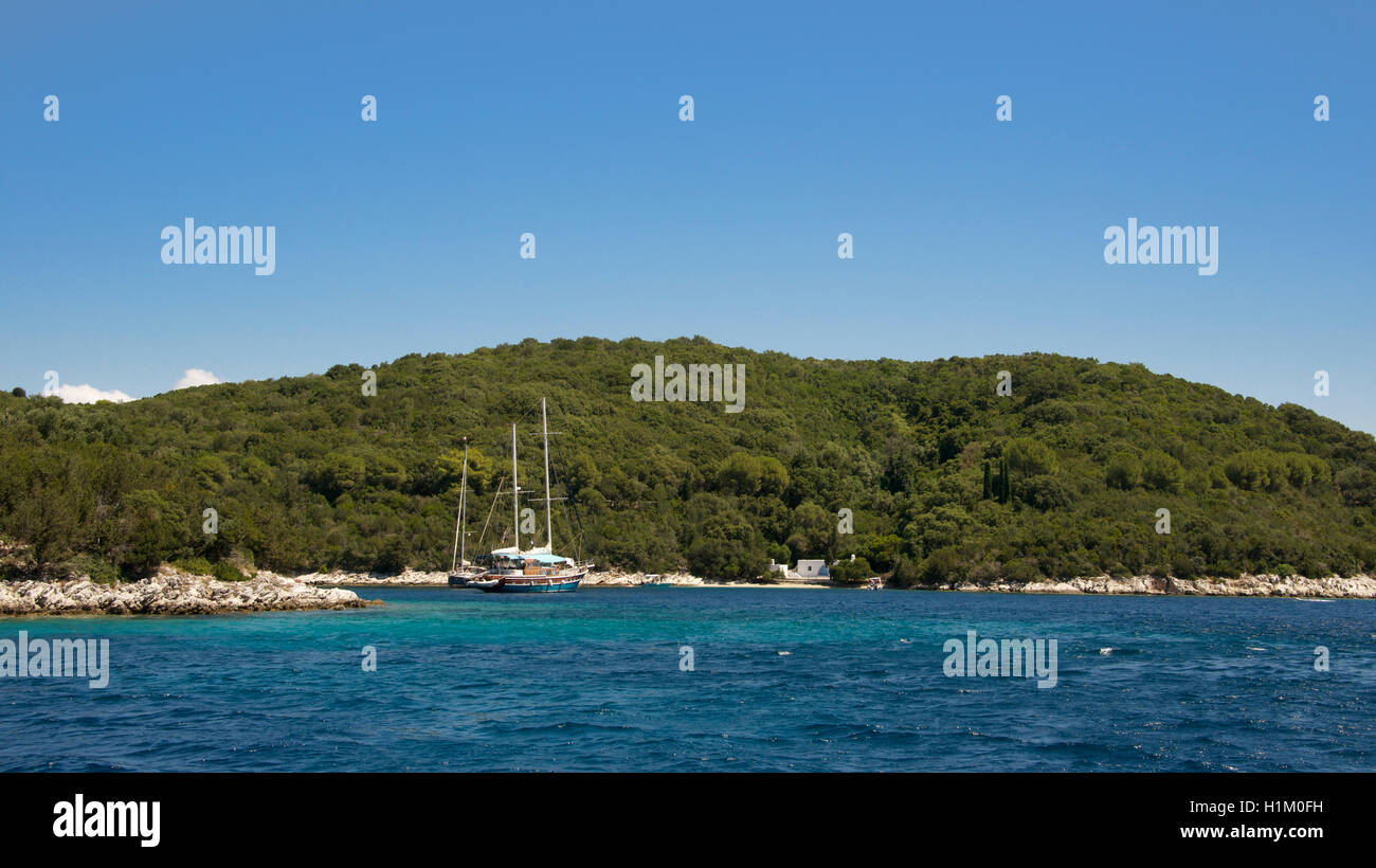 Skorpios Insel offiziell im Besitz von Aristotle Onassis Ionische Inseln Griechenland Stockfoto