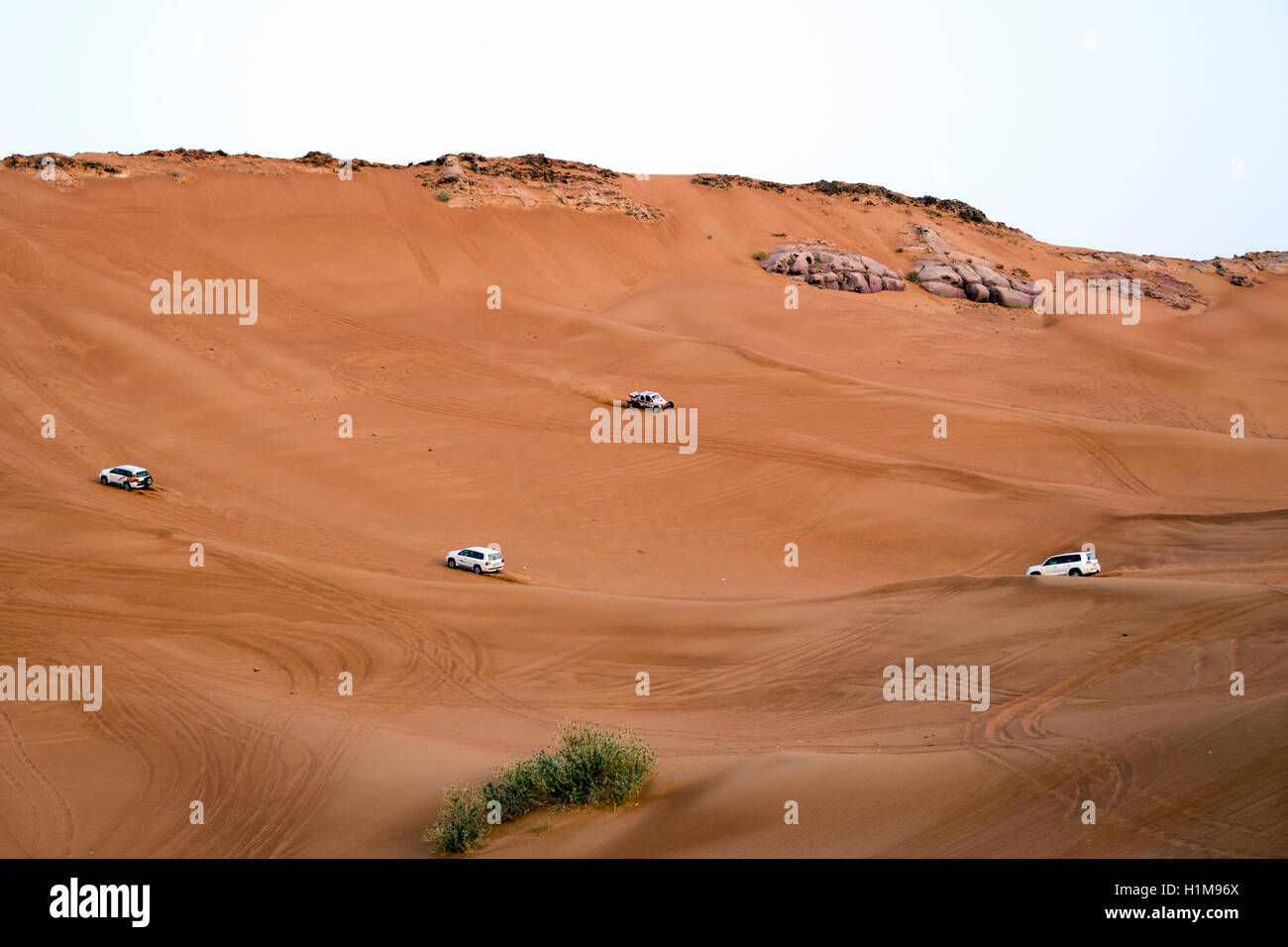 Desert Safari Dune bashing Tour Tourist Spaß Dubai Stockfoto