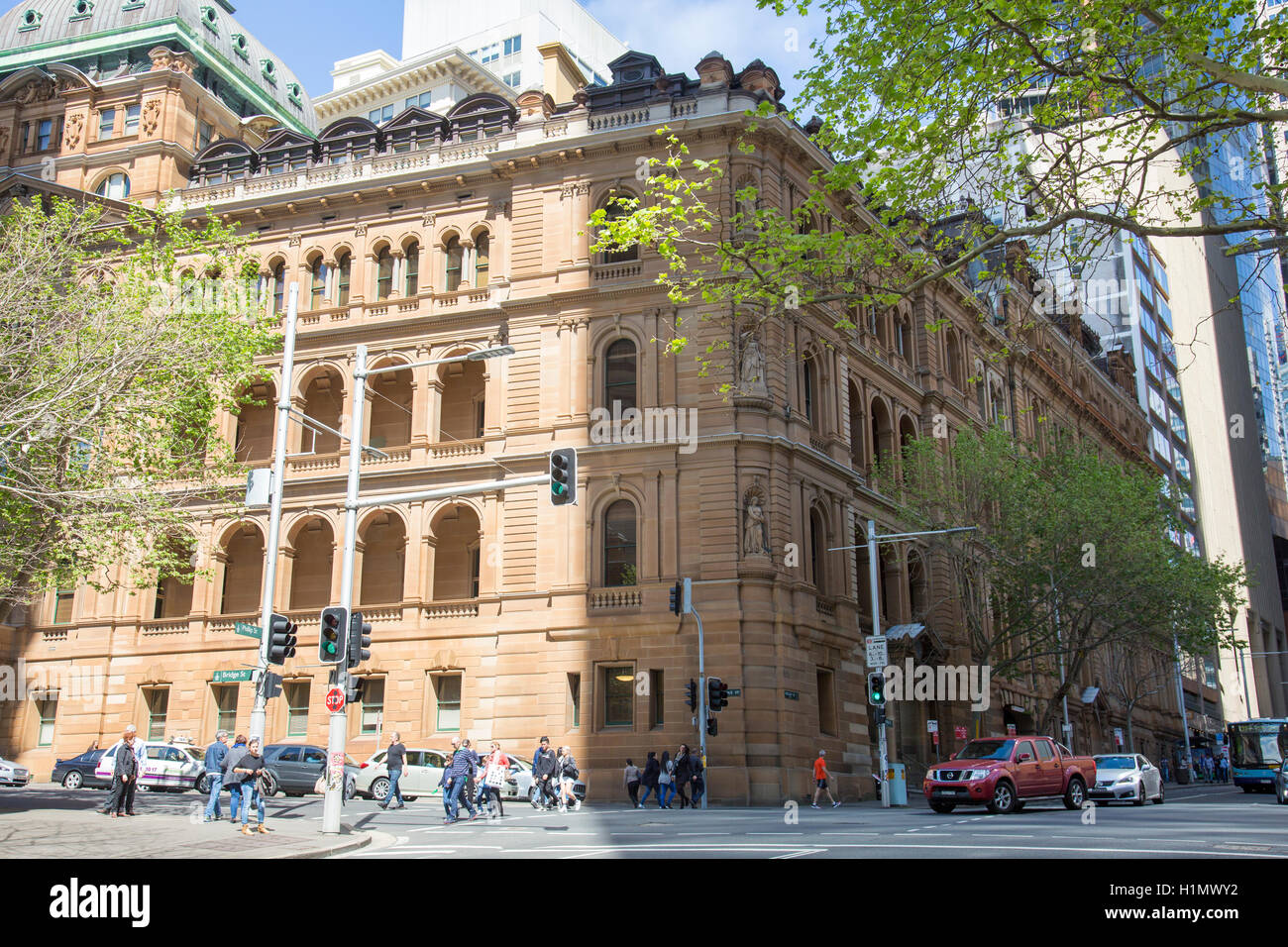 Der Chief Secretarys Gebäude war der Sitz der Kolonialverwaltung, jetzt die industrielle Dienststellen, Bridge Street, Sydney Stockfoto