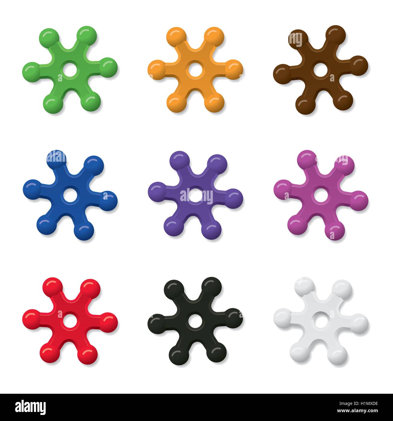 Ring mit sechs abgerundeten Armlehnen. Einfach, Farbe zu ändern. Stock Vektor