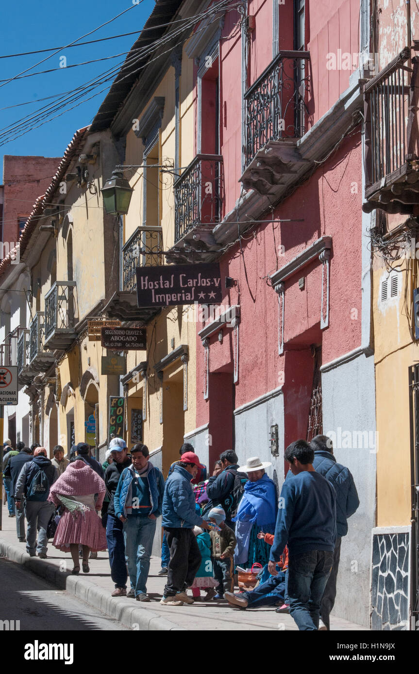 Straßenszene in Potosi, Bolivien Stockfoto