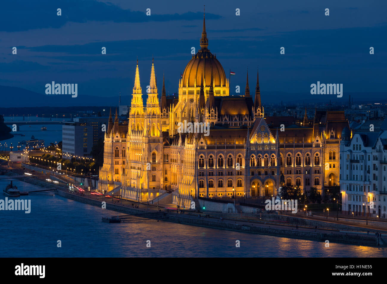 Das Parlamentsgebäude in Budapest, Ungarn. Es ist der Sitz des ungarischen Montage. Stockfoto