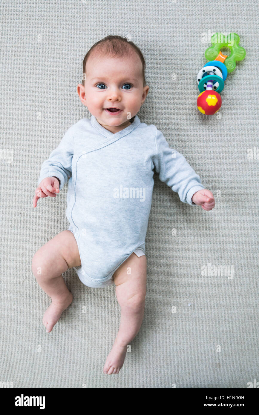 3 Monate altes Baby Mädchen. Stockfoto