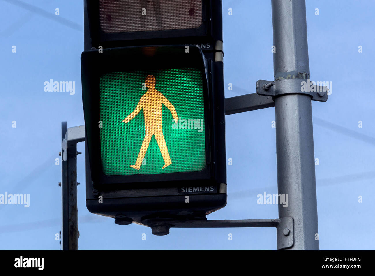 Grüne Ampel für Fußgänger, Wien, Österreich, Europa Stockfoto