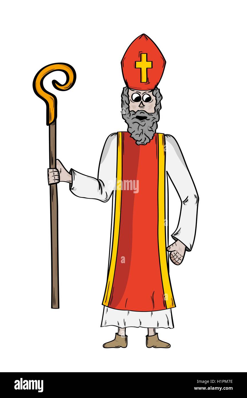 Sankt Nikolaus in des Bischofs Kleidung Stock Vektor