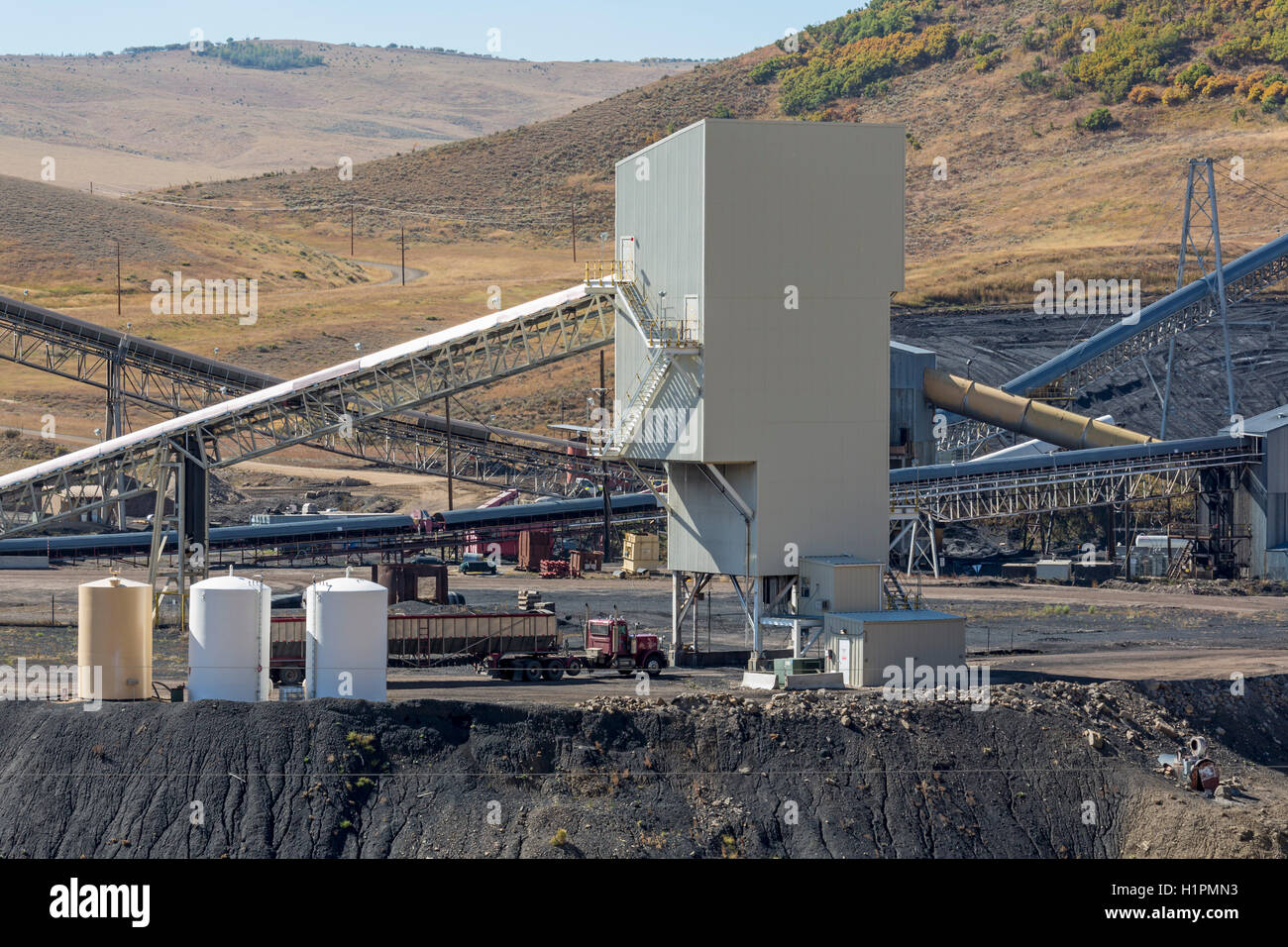 Oak Creek, Colorado - ein Kohle-Verladeanlage in Peabody Energy Twentymile Mine. Stockfoto