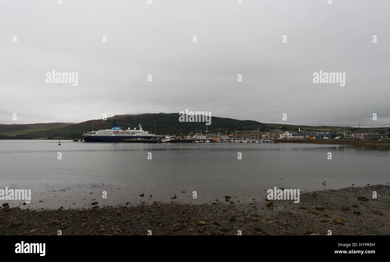 Kreuzfahrtschiff saga Pearl 2 im Hafen Kintyre campbeltown Schottland september 2016 Stockfoto