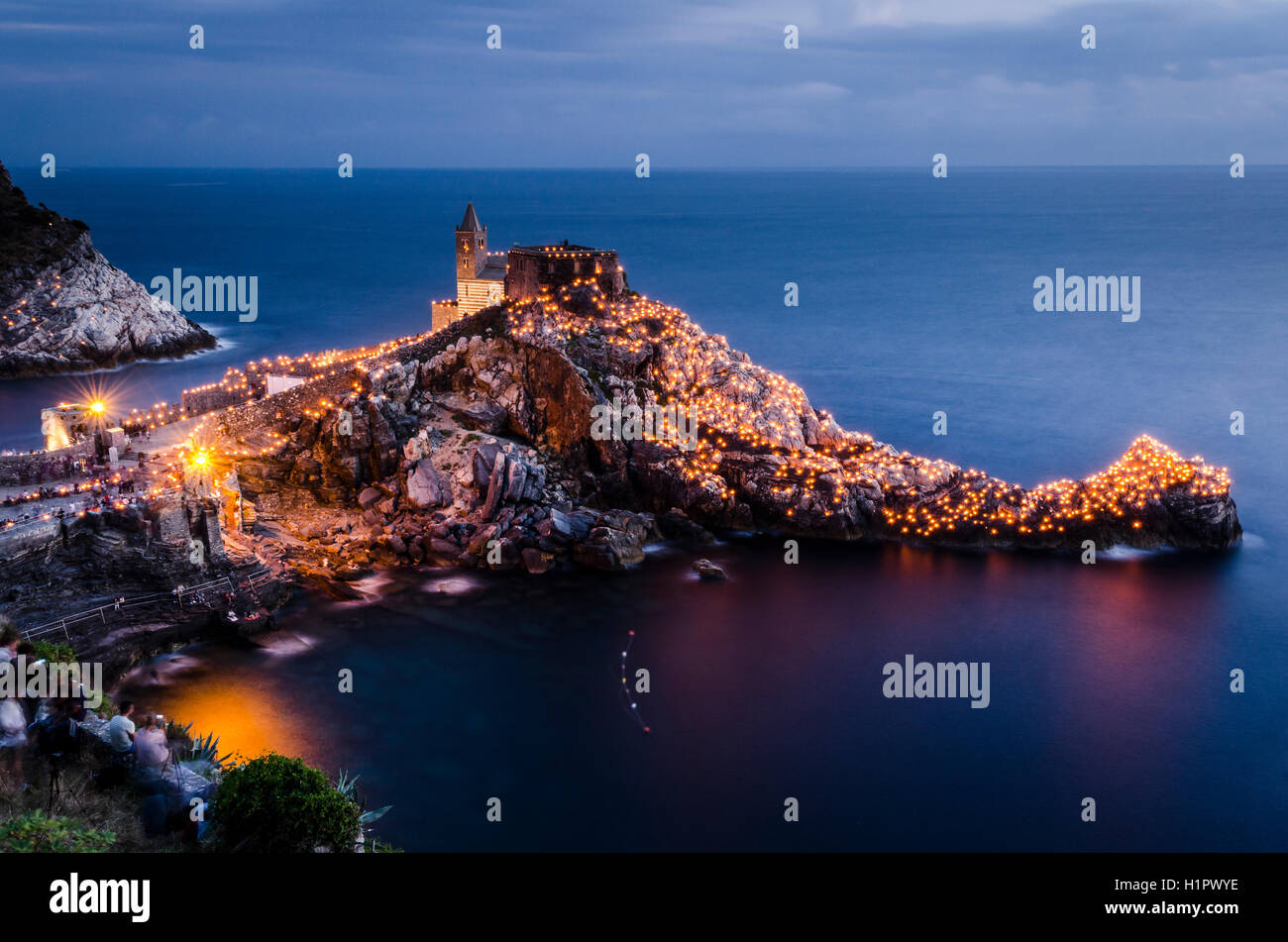 Das Festival der weißen Madonna, Portovenere. Das Festival findet jedes Jahr am 17. August Stockfoto