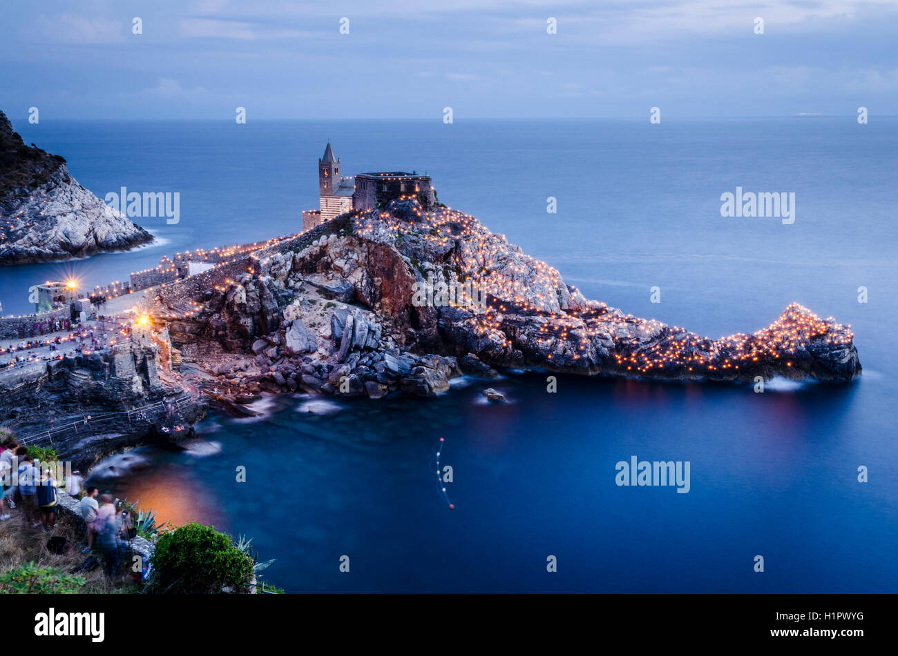 Das Festival der weißen Madonna, Portovenere. Das Festival findet jedes Jahr am 17. August Stockfoto