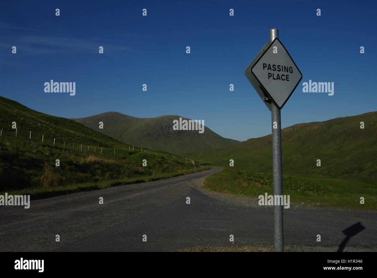Passing Place, Glen mehr, Isle of Mull, Schottland Stockfoto