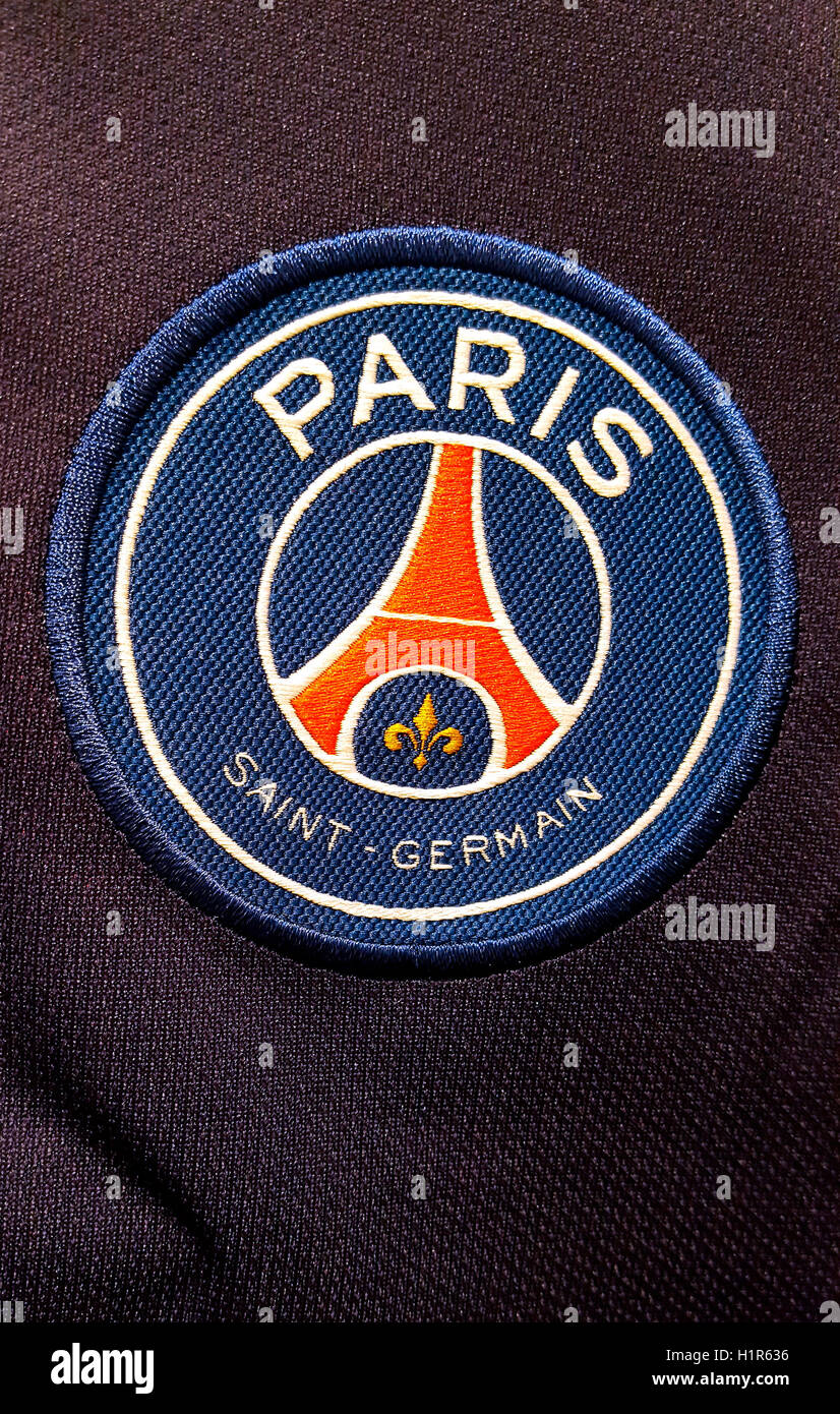 Das Logo des Fussballvereins 'Paris Saint Deutsch', Berlin. Stockfoto