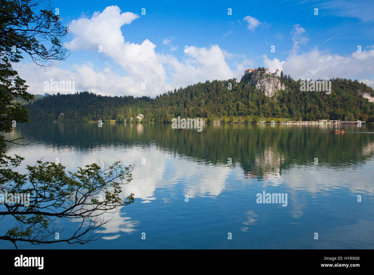 Berühmten Schloss am See Bled, Slowenien Stockfoto