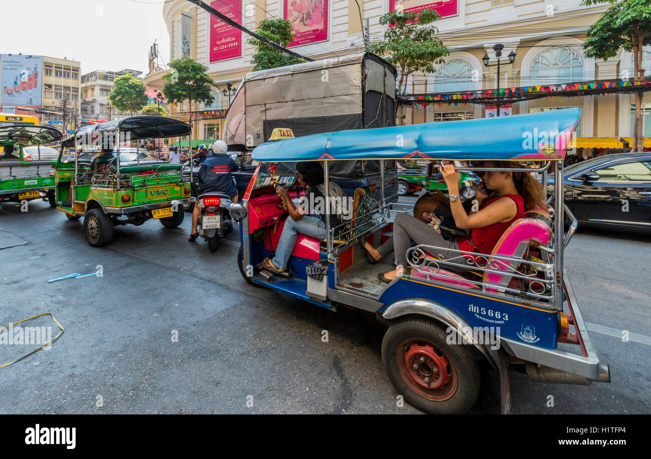 Taxi in Samphanthawong Bezirk von Bangkok Thailand Stockfoto