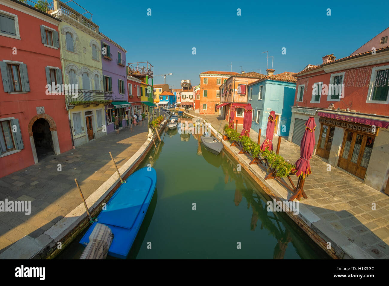 Bild von Burano in Venedig. Stockfoto