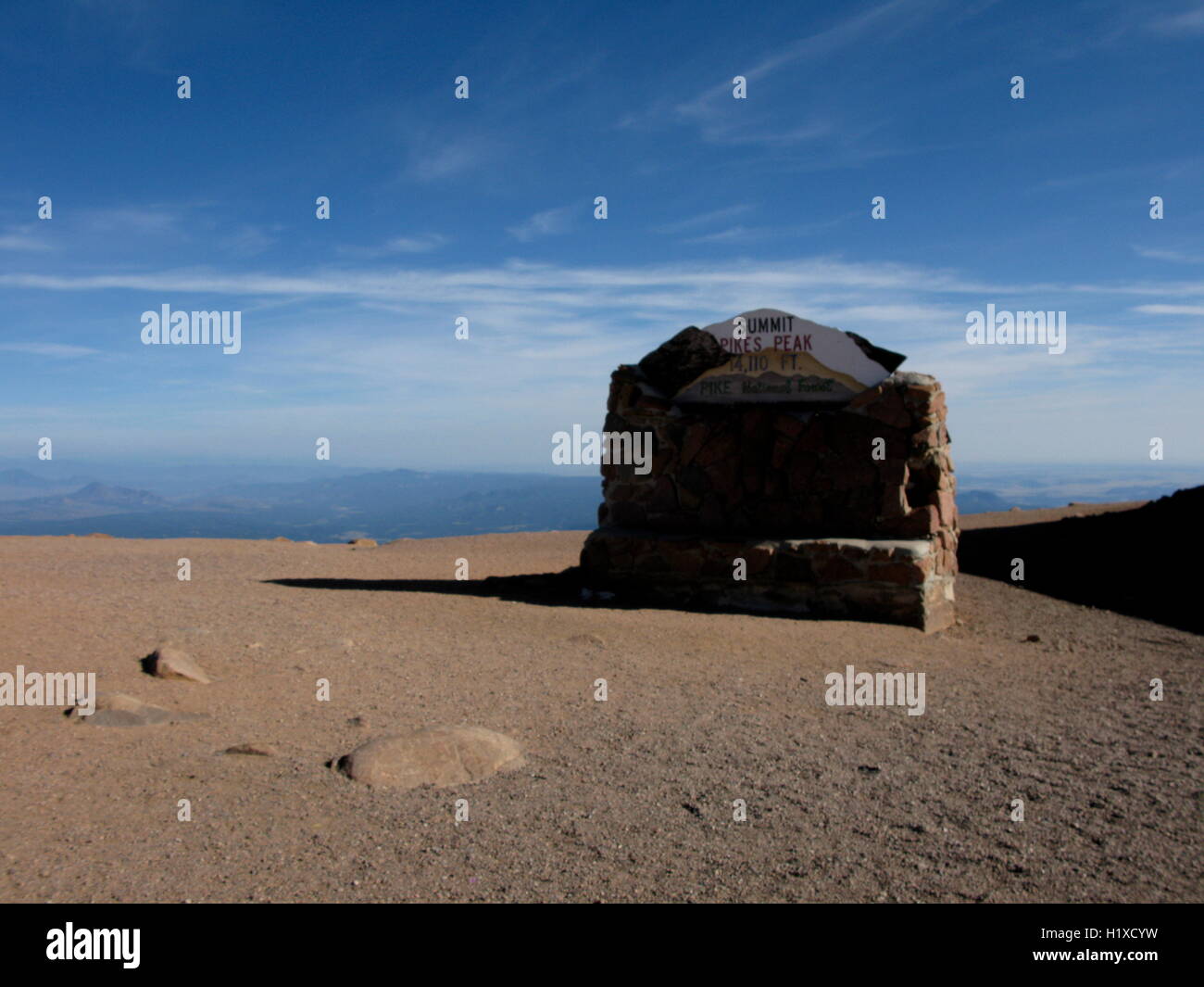 Pikes Peak Gipfel, Colorado Stockfoto