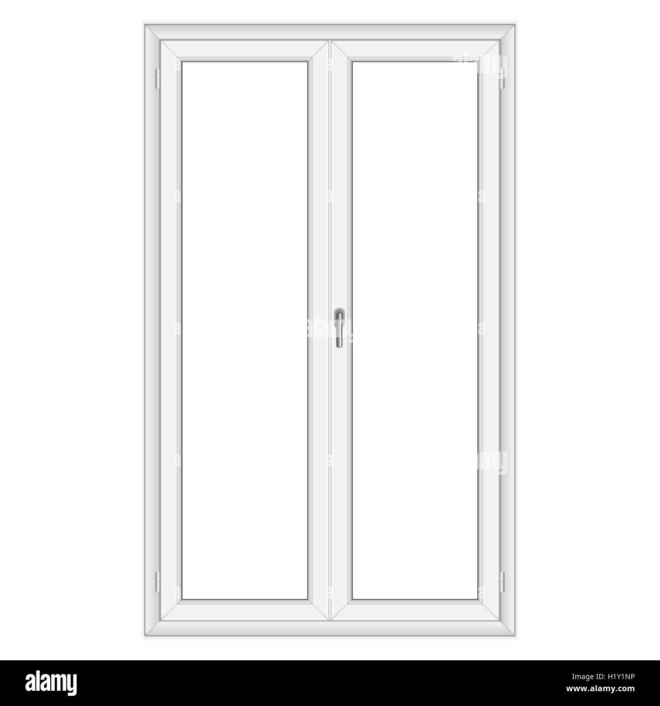Weiße PVC-Vektor-Tür isoliert auf weißem Hintergrund Stock Vektor