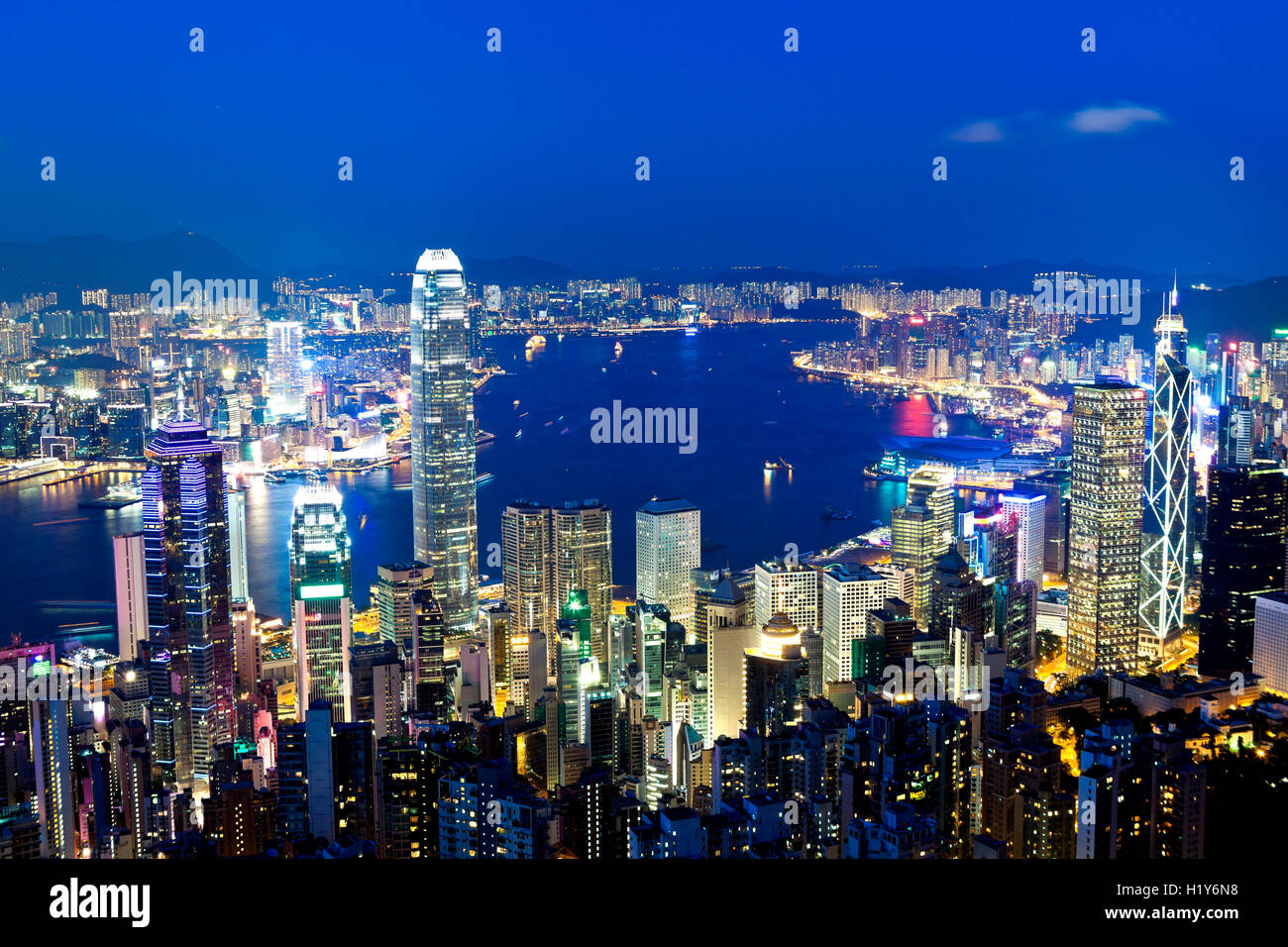 Hong Kong-Nacht Stockfoto