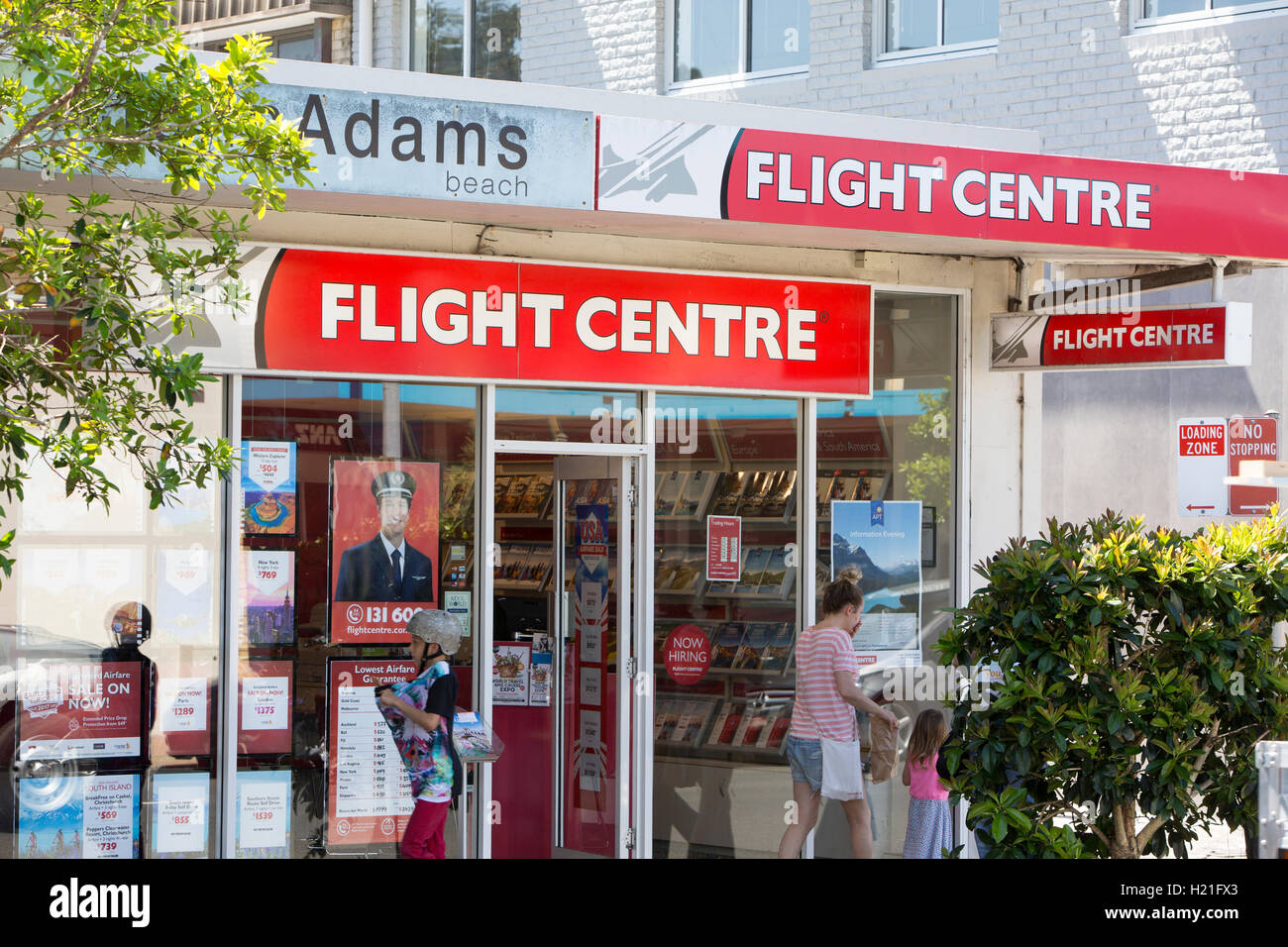 Flug-Center Reisebüro in North Sydney, Australien Stockfoto