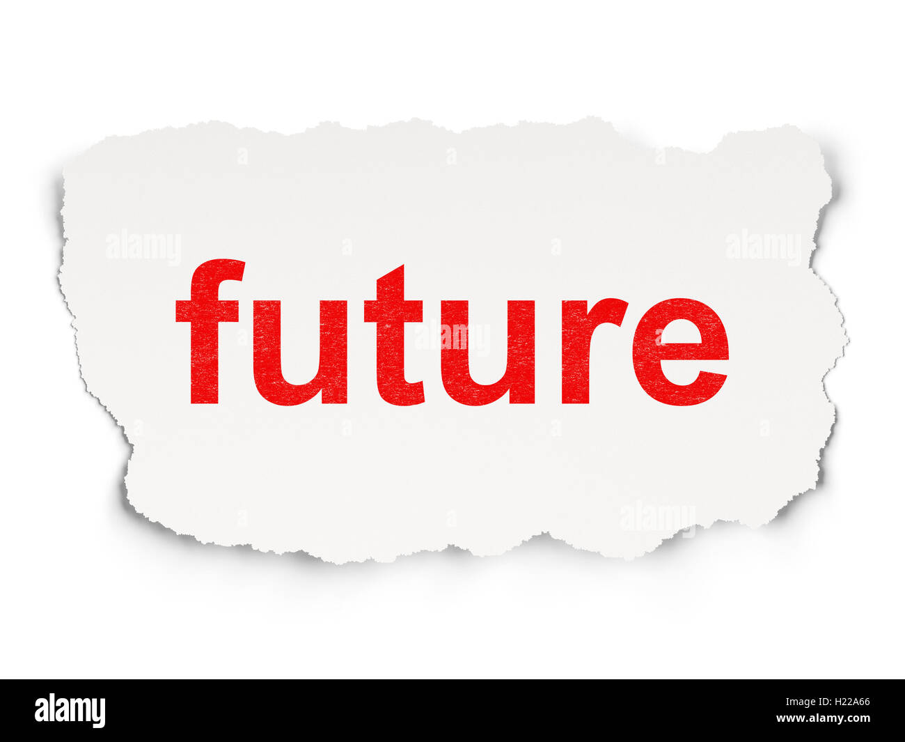 Konzept: Zukunft aufs Papierhintergrund Stockfoto